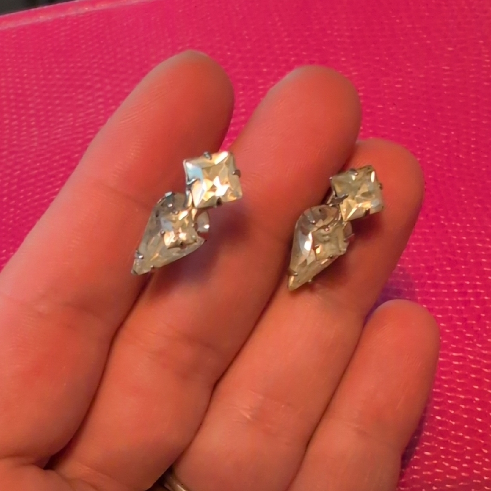 Elegant Silver Crystal Earrings